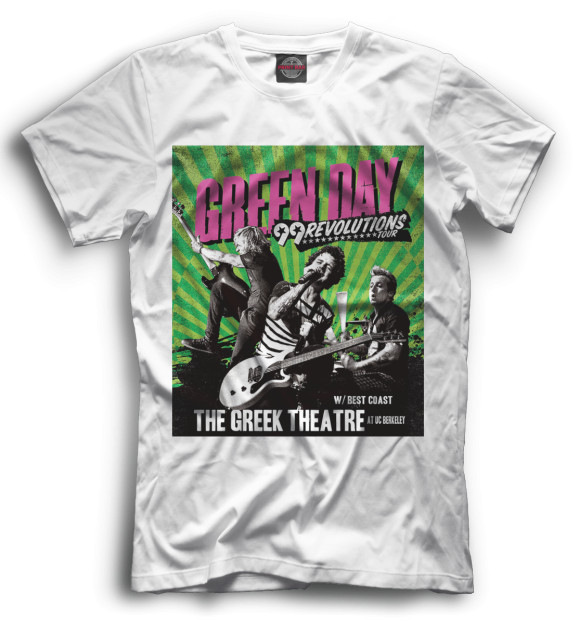 Мужская футболка с изображением Green Day цвета Черный