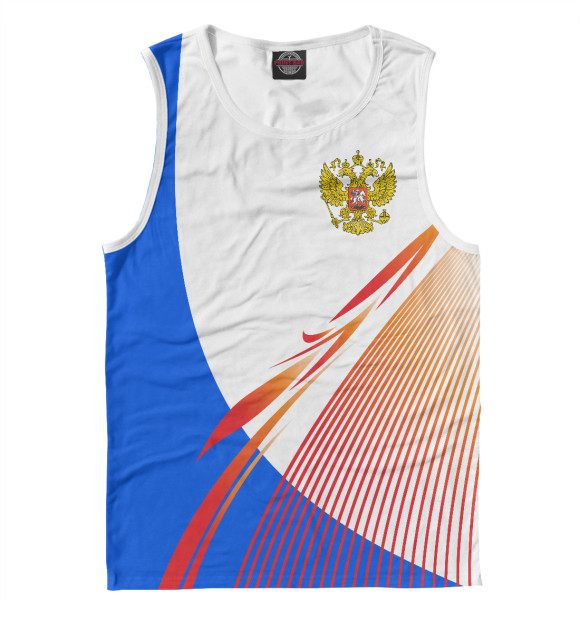 Мужская майка с изображением Символика РФ цвета Белый