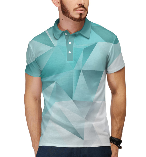 Мужское поло с изображением Mint Light цвета Белый