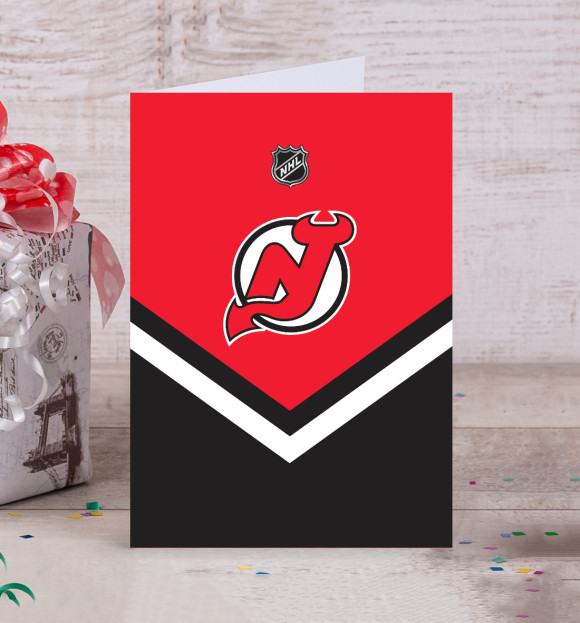 Открытка с изображением New Jersey Devils цвета Белый