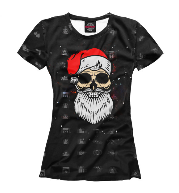Футболка для девочек с изображением Dead Santa цвета Белый