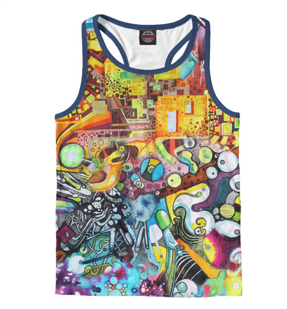 Мужская майка-борцовка с изображением Psystetic цвета Белый