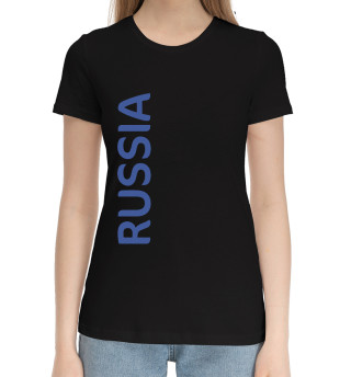 Женская хлопковая футболка Россия