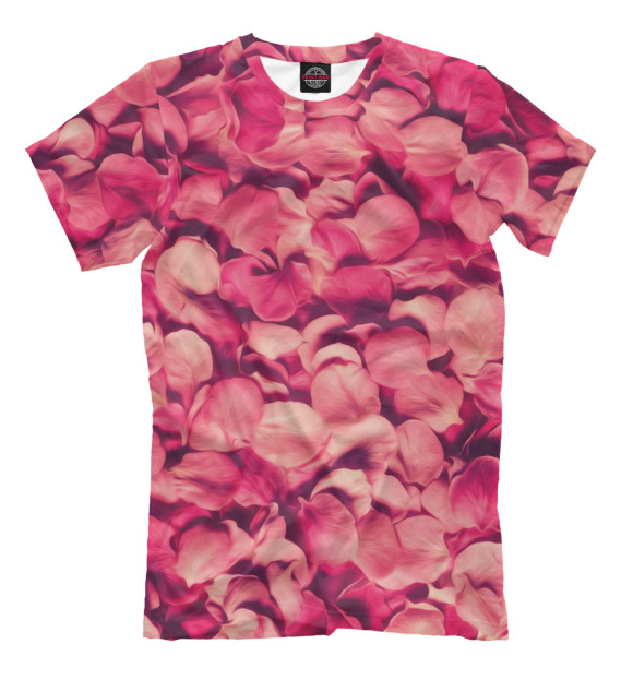 Мужская футболка с изображением Лепестки роз цвета Темно-розовый