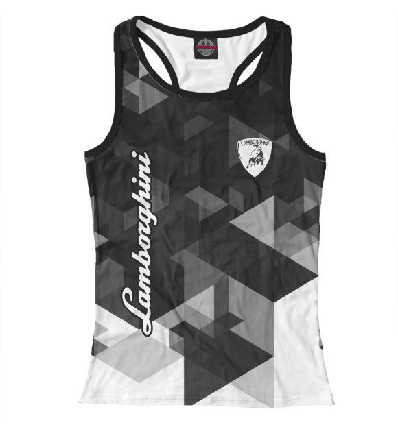 Женская майка-борцовка с изображением Lamborghini цвета Белый