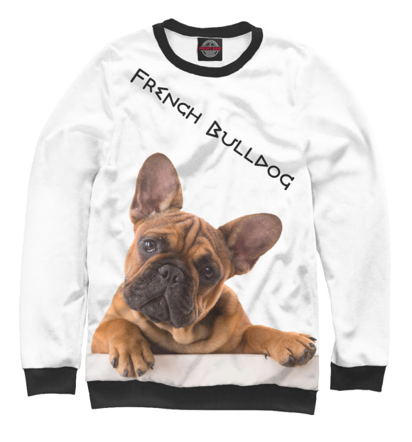 Мужской свитшот с изображением French Bulldog цвета Белый