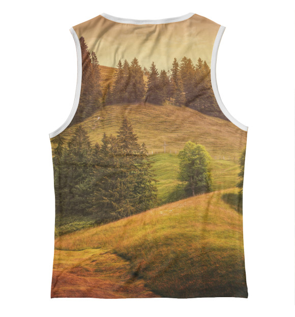 Майка для девочки с притом Лес цвета Белый Майка для девочки с изображением Лес цвета Белый