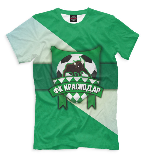 Мужская футболка с изображением ФК Краснодар цвета Молочно-белый