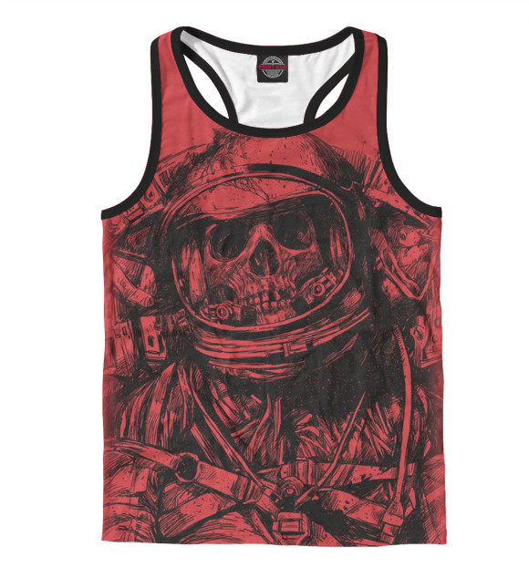 Мужская майка-борцовка с изображением Космическое Одиночество цвета Белый