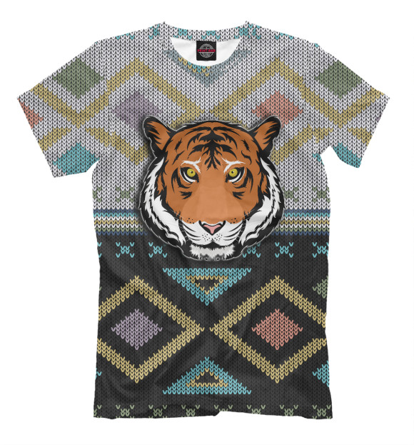 Футболка для мальчиков с изображением Ugly Tiger цвета Белый
