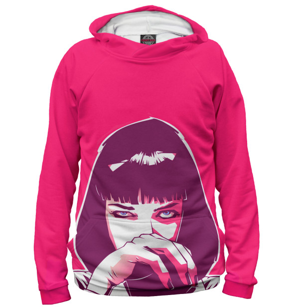 Мужское худи с изображением Миа Уоллес цвета Белый