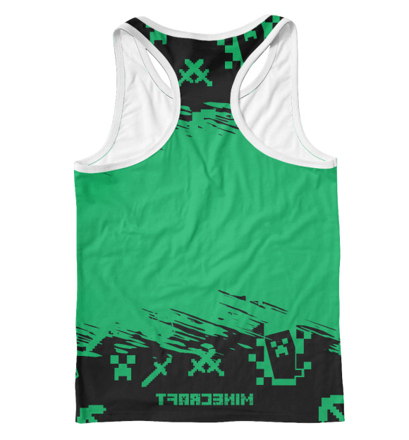 Мужская майка-борцовка с притом Майнкрафт цвета Белый Мужская майка-борцовка с изображением Майнкрафт цвета Белый