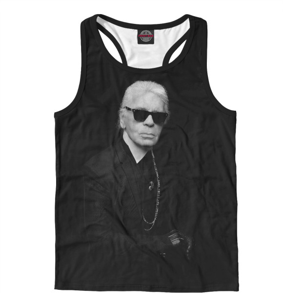 Мужская майка-борцовка с изображением Karl Lagerfeld цвета Белый