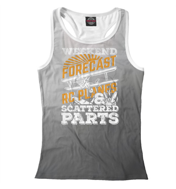 Женская майка-борцовка с изображением Weekend Forecast RC Plane цвета Белый