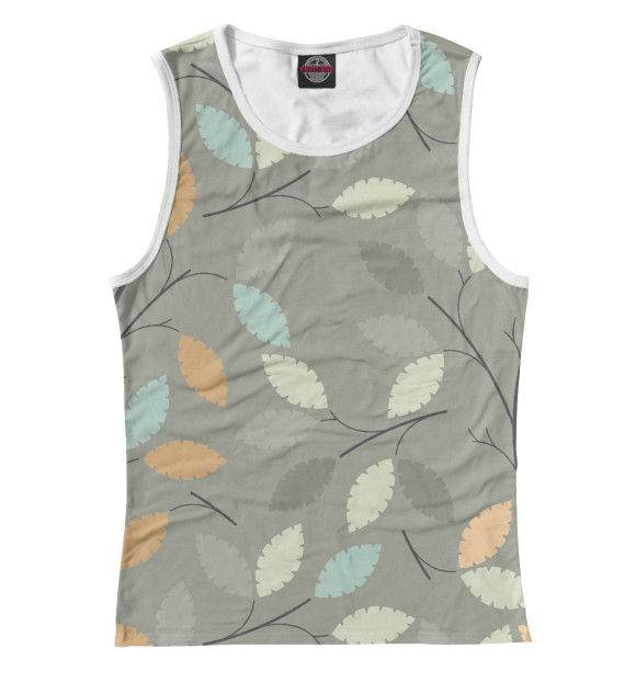 Майка для девочки с притом Осень цвета Белый Майка для девочки с изображением Осень цвета Белый