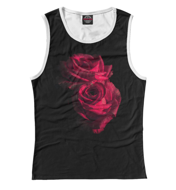 Женская майка с изображением Две Розы цвета Белый