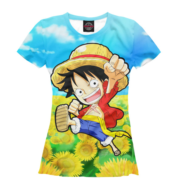 Женская футболка с изображением One Piece цвета Белый