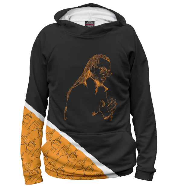 Мужское худи с изображением Децл цвета Белый