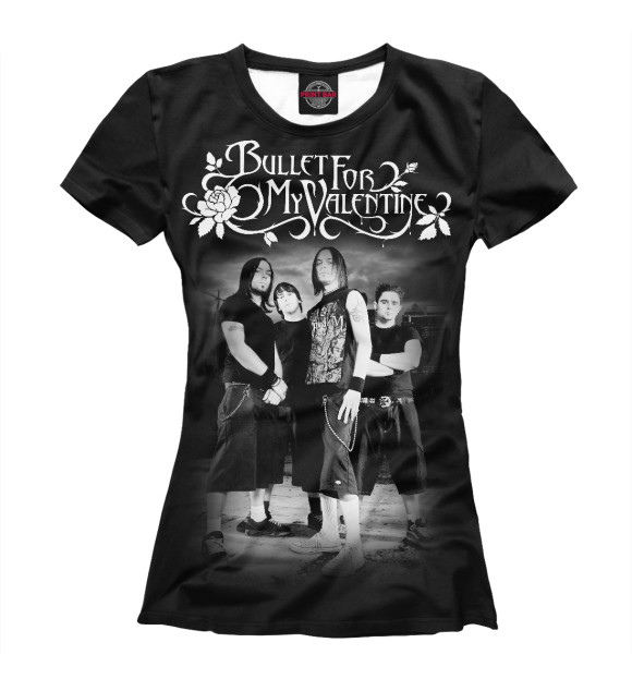 Футболка для девочек с изображением Bullet For My Valentine цвета Белый