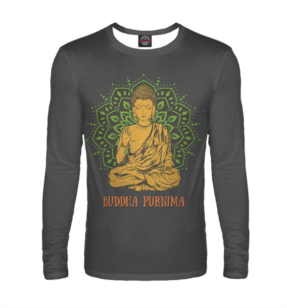 Мужской лонгслив с изображением Buddha Purnima цвета Белый