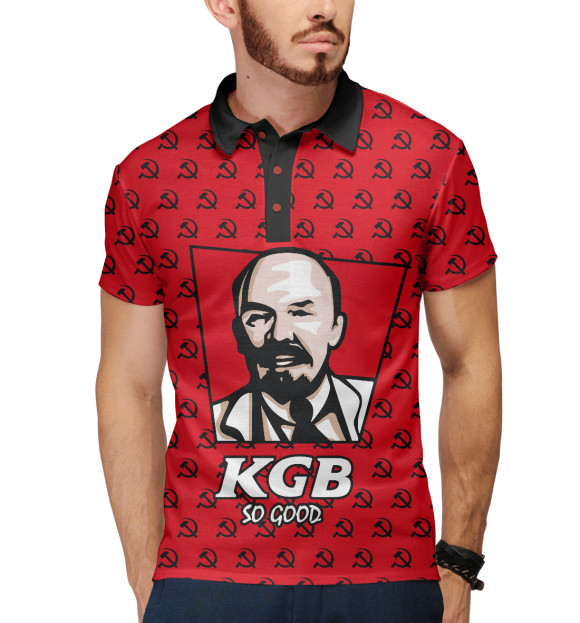 Мужское поло с изображением KGB So Good цвета Белый
