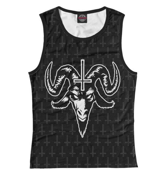 Женская майка с изображением Satanic Goat цвета Белый