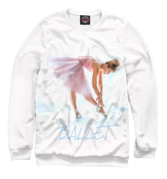 Свитшот для девочек с изображением Балерина цвета Белый