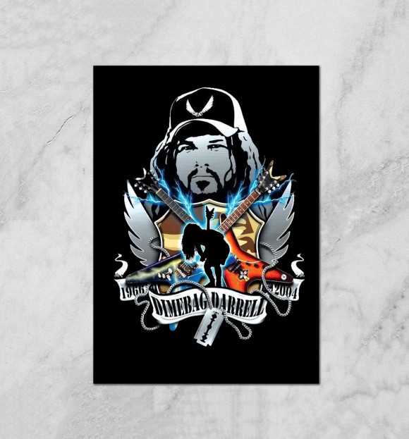 Плакат с притом Dimebag Darrell цвета Белый Плакат с изображением Dimebag Darrell цвета Белый