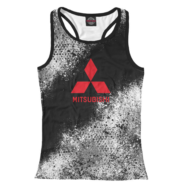 Женская майка-борцовка с изображением Mitsubishi splatters цвета Белый