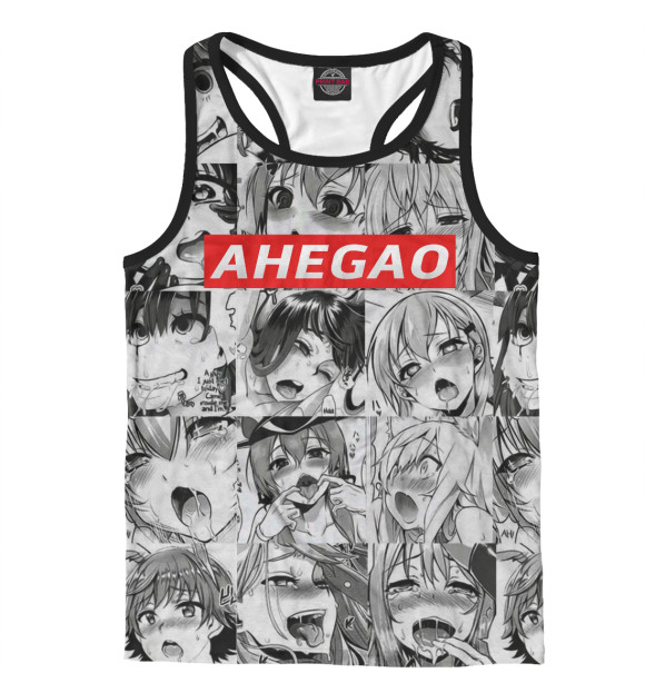 Мужская майка-борцовка с изображением AHEGAO цвета Белый