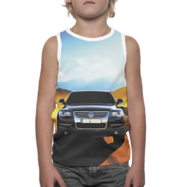 Майка для мальчика с изображением Volkswagen цвета Белый