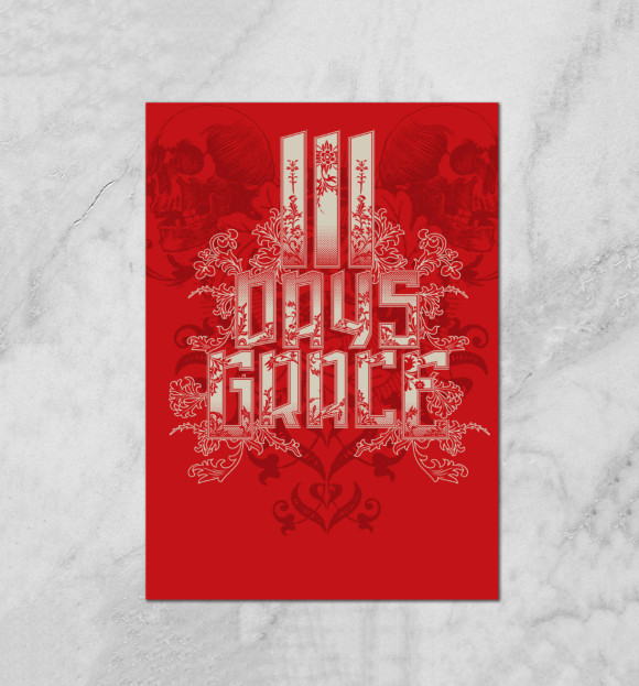 Плакат с изображением Three Days Grace цвета Белый