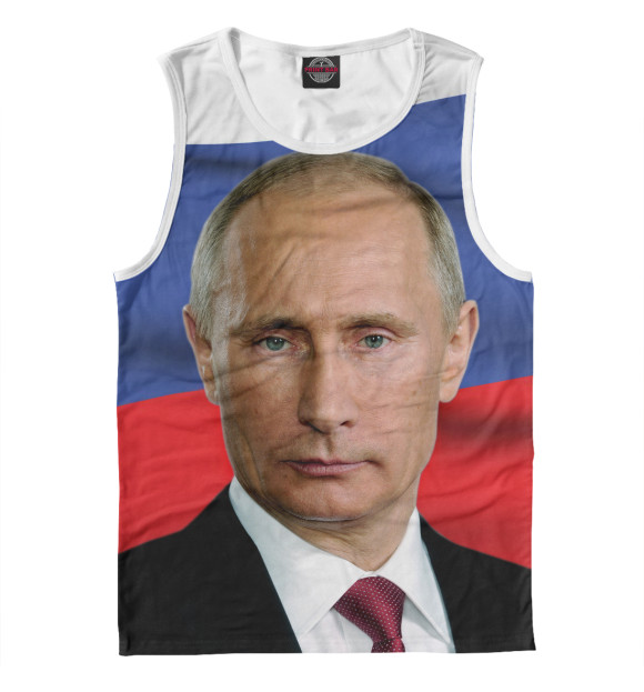 Майка для мальчика с изображением Путин Владимир цвета Белый