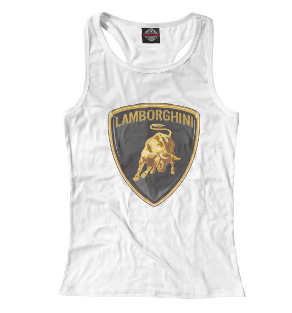 Женская майка-борцовка с изображением Lamborghini цвета Белый