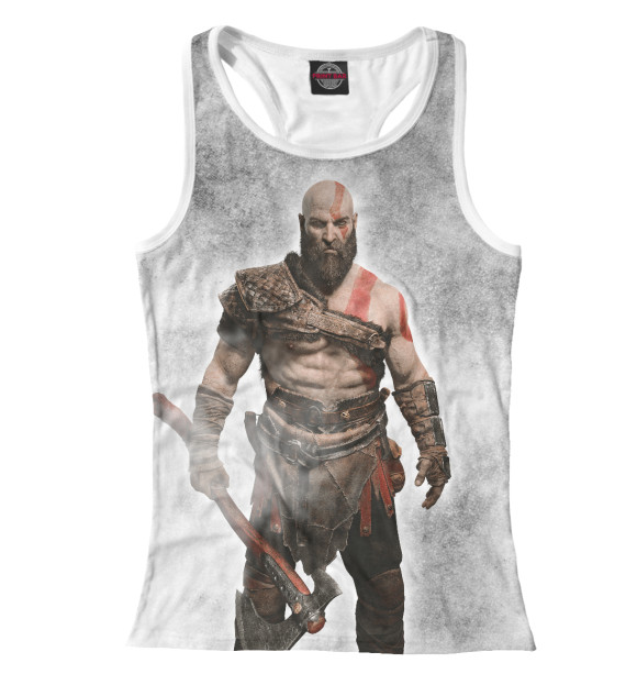 Женская майка-борцовка с изображением God of War цвета Белый