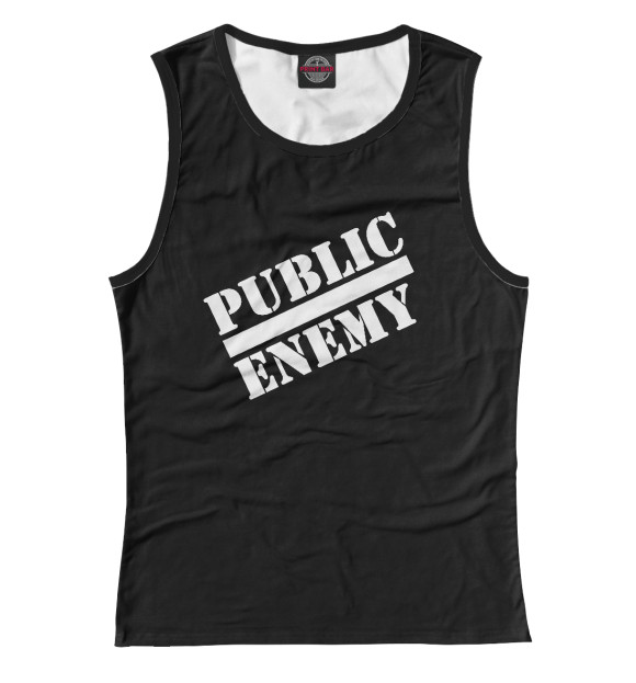 Майка для девочки с изображением Public enemy цвета Белый