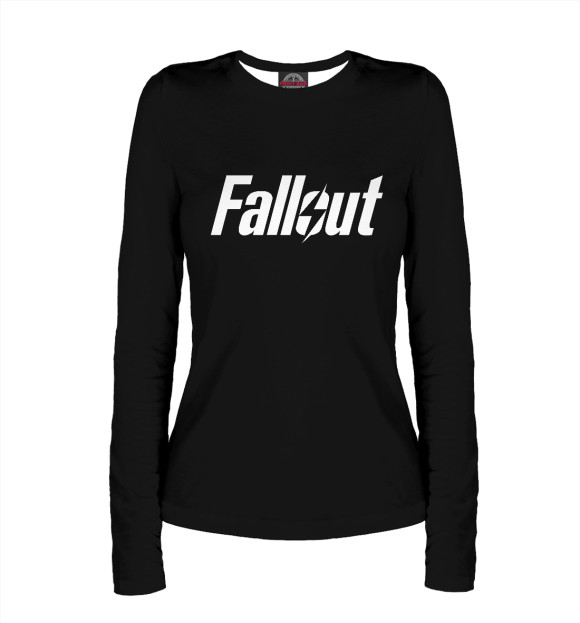 Женский лонгслив с притом Fallout цвета Белый Женский лонгслив с изображением Fallout цвета Белый