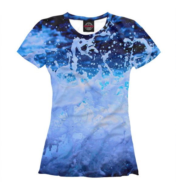 Женская футболка с изображением Брызги воды цвета Белый