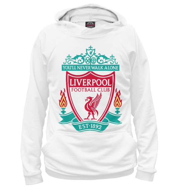 Мужское худи с изображением Liverpool цвета Белый