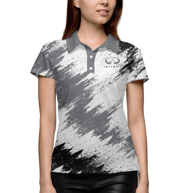 Женское поло с изображением Infiniti цвета Белый