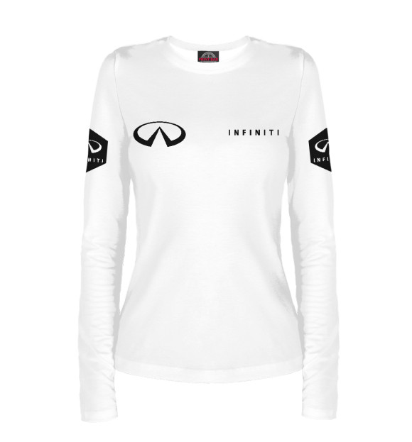 Женский лонгслив с изображением Infiniti цвета Белый