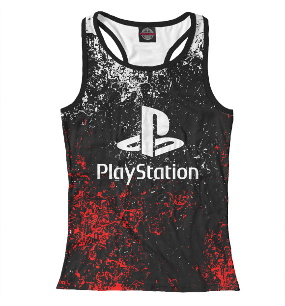 Женская майка-борцовка с изображением Playstation цвета Белый