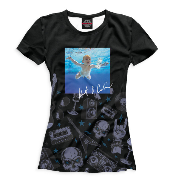 Женская футболка с изображением Nevermind - Nirvana цвета Белый