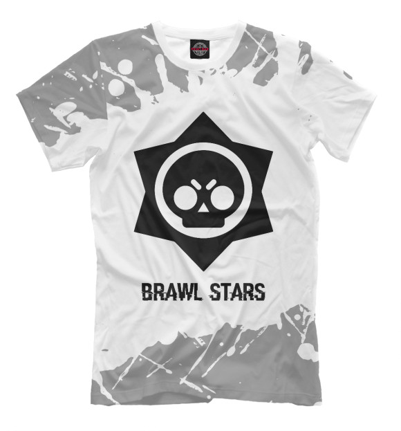Мужская футболка с изображением Brawl Stars Glitch Light (брызги) цвета Белый