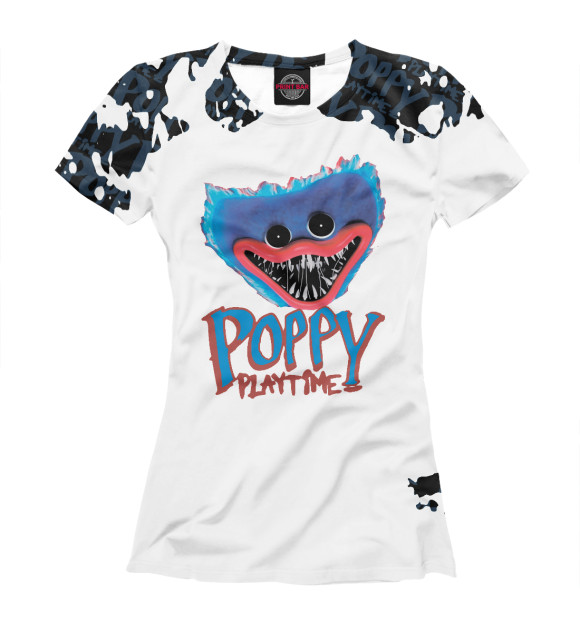 Женская футболка с изображением Poppy Playtime цвета Белый