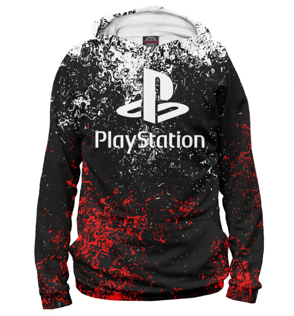Женское худи с изображением Playstation цвета Белый