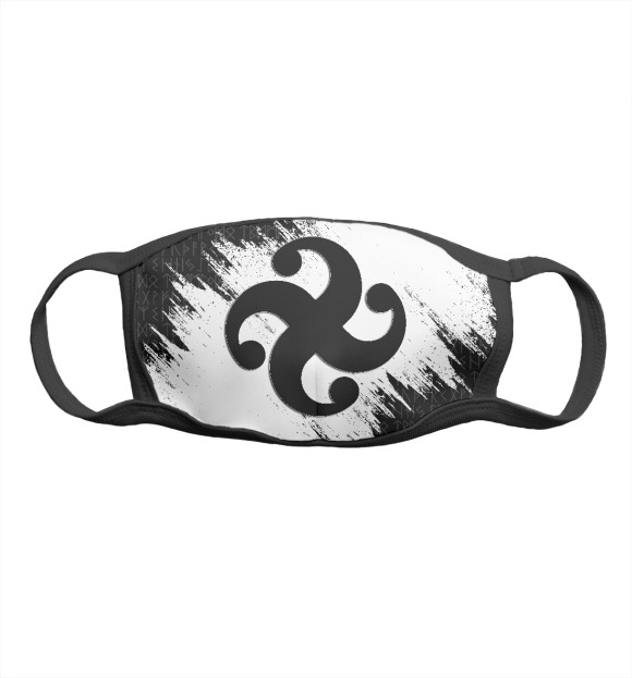 Маска тканевая с притом Оберег Посолонь цвета Белый Маска тканевая с изображением Оберег Посолонь цвета Белый