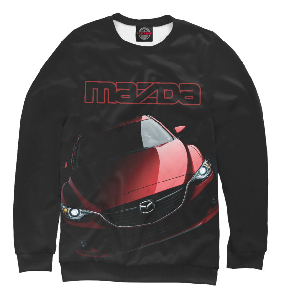 Свитшот для мальчиков с изображением MAZDA цвета Белый