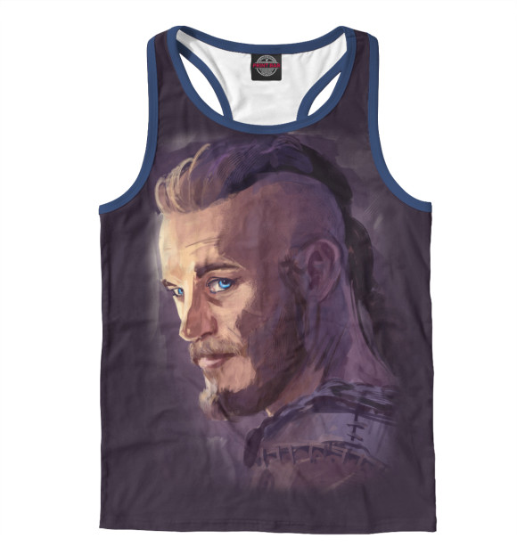 Мужская майка-борцовка с притом Рагнар цвета Белый Мужская майка-борцовка с изображением Рагнар цвета Белый