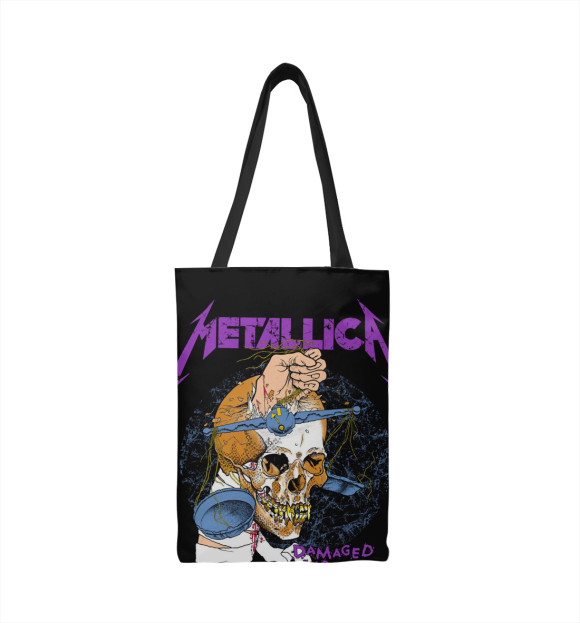 Сумка-шоппер с изображением Metallica Damaged Justice цвета 